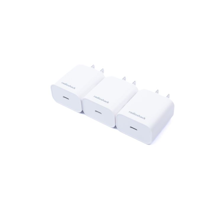 RadioShack Three Pack Type C Wall Charger 20W White 2733358