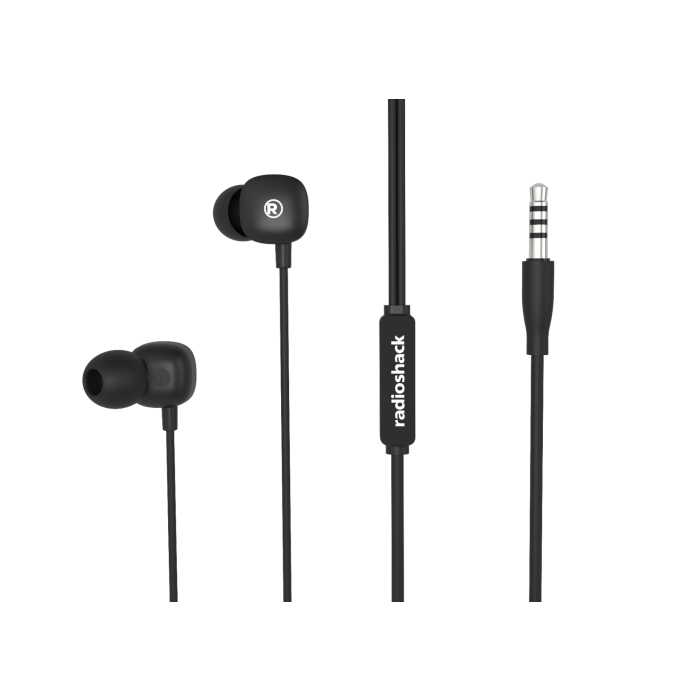 RadioShack Black Thin Stereo Headphones, 3.5mm Plug, 10mm Speakers 3304282