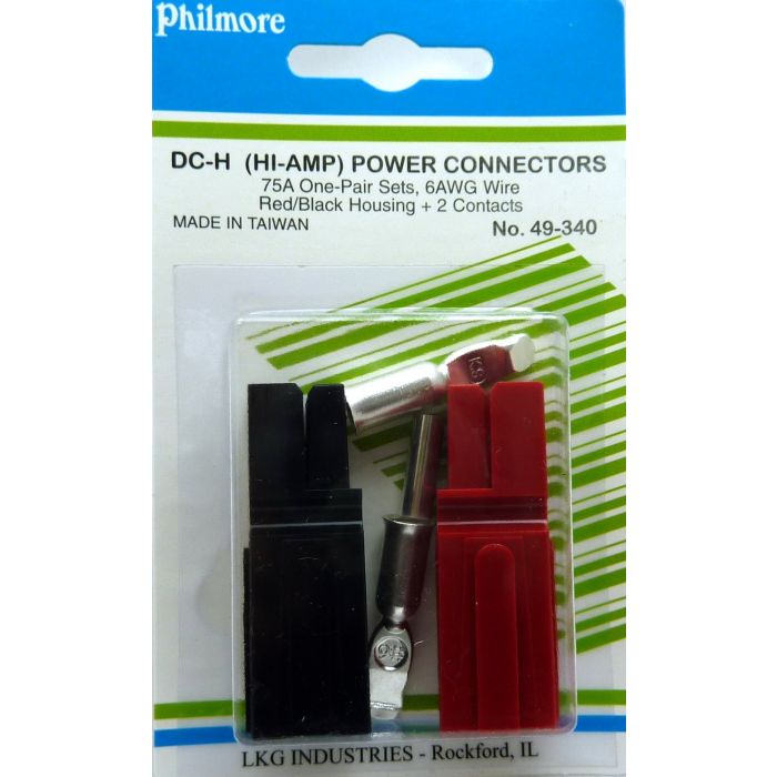 Philmore 49-340 DC-H Hi-AMP Connectors 75 amp One-Pair Set