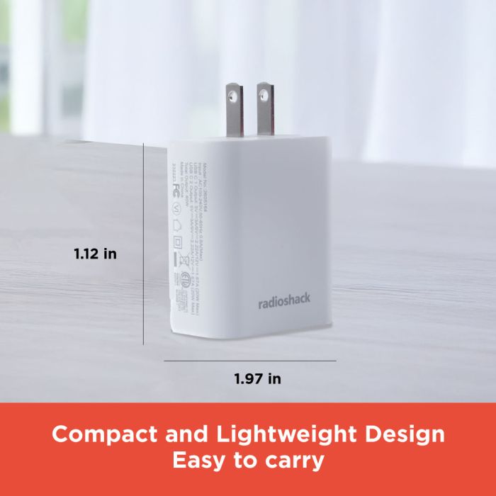 RadioShack Dual Port USB-C Wall Charger 2605164
