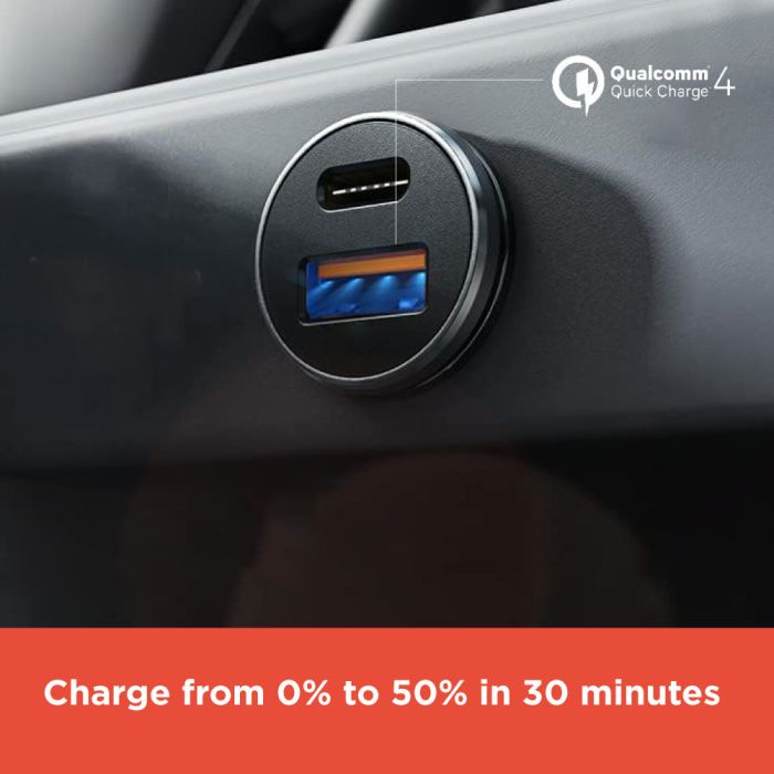 RadioShack Dual Car Charger with 1 USB (QC3.0) & Type-C Port 2733328