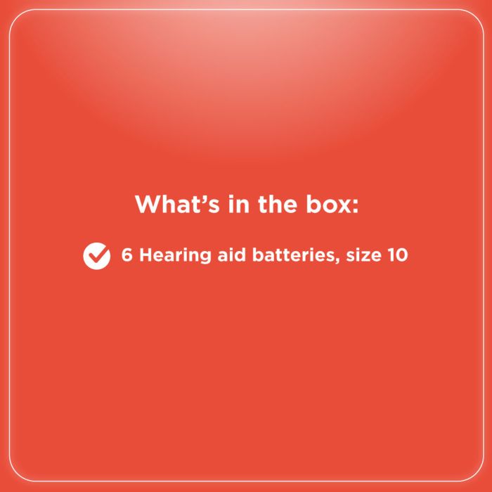 RadioShack Hearing Aid Battery, Size 10, 6 Pack, 2302520