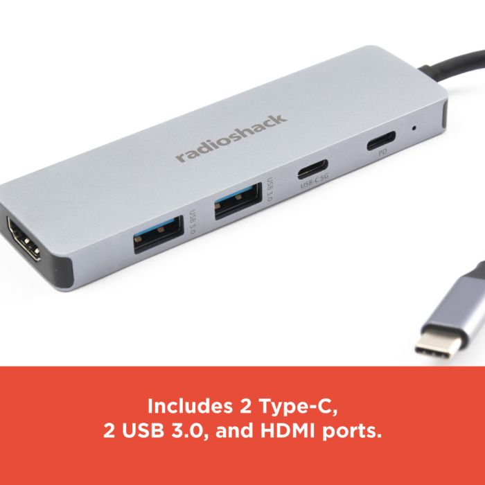 RadioShack 5 Port 2 Type C 2 USB HDMI Type C Adapter 2605172