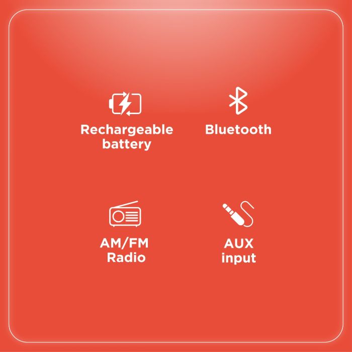 RadioShack AM/FM 2-Band Vintage Radio with Bluetooth Function and USB/TF ports White 1202267