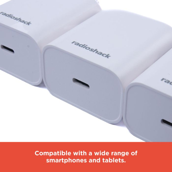 RadioShack Three Pack Type C Wall Charger 20W White 2733358