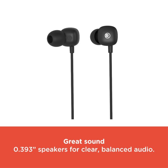 RadioShack Black Thin Stereo Headphones, 3.5mm Plug, 10mm Speakers 3304282