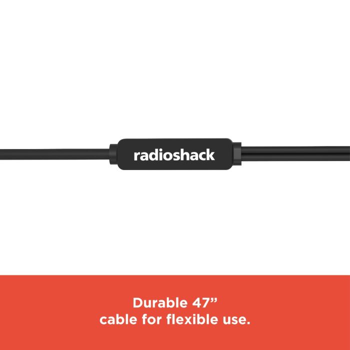 RadioShack Black Thin Stereo Headphones, 3.5mm Plug, 10mm Speakers 3304282