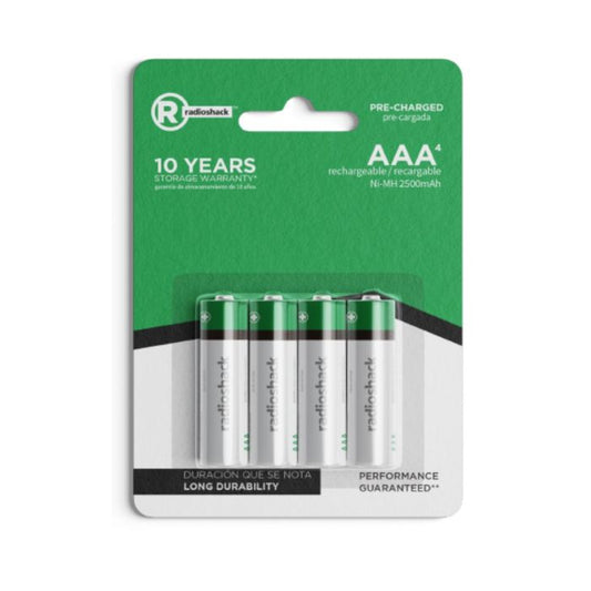 RadioShack AAA Rechargeable Batteries 2300761 4 Pack