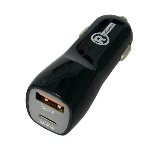 RadioShack Dual Car Charger with 1 USB (QC3.0) & Type-C Port 2733328