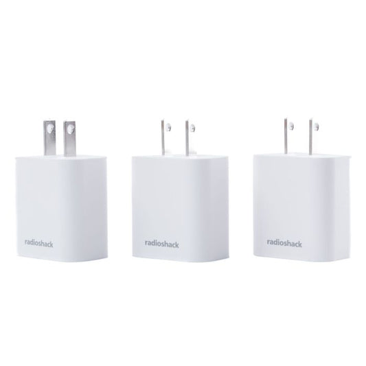 RadioShack Three Pack Type C Wall Charger 20W White 2733358