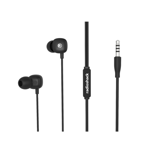RadioShack Black Thin Stereo Headphones, 3.5mm Plug, 10mm Speakers 3304282