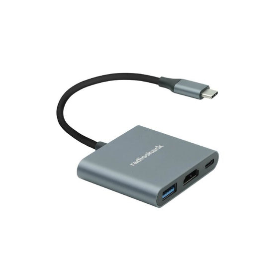 RadioShack 3 in 1 Male Type-C to HDMI, Type C & 1 USB-C input Adapter